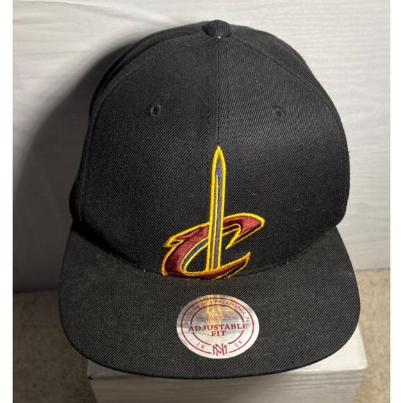 Cleveland Cavaliers Hat Mitchell & Ness NBA Basketball Snapback Cap Black - Picture 2 of 9